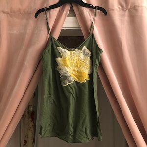 Army Green Flirty Tank Top
